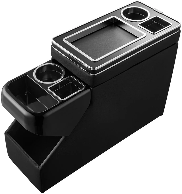 Main image of VEVOR Center Console Between Seat Floor Mount Console Storage Box, Central-Console Tools Organizer with Sliding Lid, Cups Holders & Multiple Storage Compartments for Trucks, Minivans, SUVs