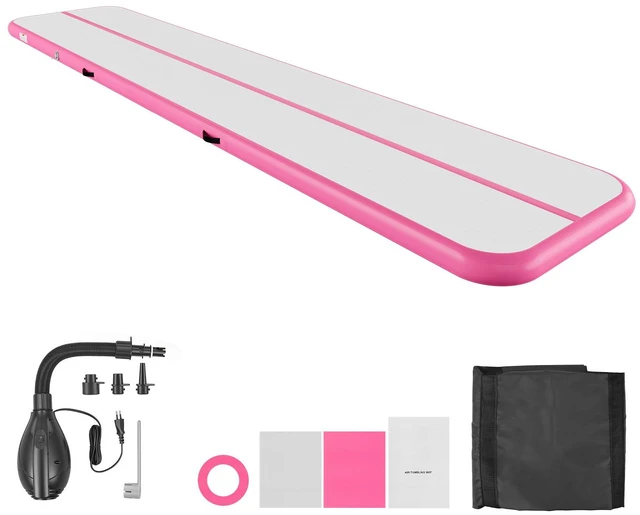 Main image of VEVOR Inflatable Gymnastics Air Mat 16.4 ft Training Mats w/ Electric Pump, 4 inches Thick Sturdy Tumble Track, Tumbling Mat for Home Use/Gym/Outdoor/Yoga/Cheerleading/Beach/Park/Water, Pink