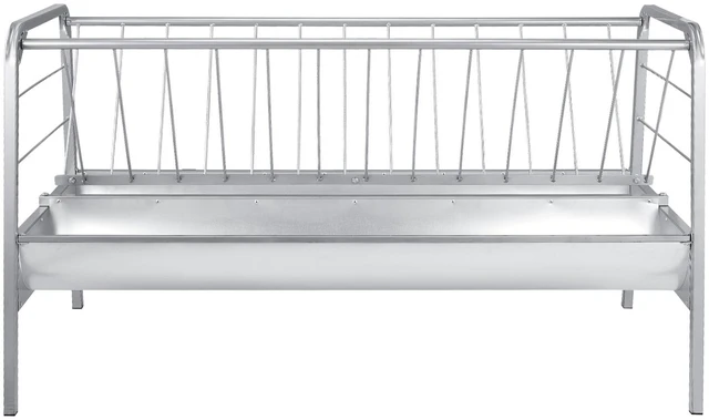 Main image of VEVOR Livestock Hay Feeder, 2 in 1 Grain & Hay Feeder, 80-Gallon Capacity, 57.9" Long Goat Pasture Feeding with Deeper Feeding Pan, Heavy Duty Steel Grain Holder for Sheep Sheds, Farms, Horse Barns