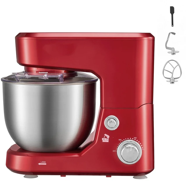 Main image of VEVOR 5.3+4.2 Qt Tilt Head Stand Mixer 400W Electric Dough Mixer, 3 Speeds Food Kitchen Mixer with Stainless Steel Bowl, Splash Guard, Dough Hook, Whisk, Beater, for Baking Mixing Whipping