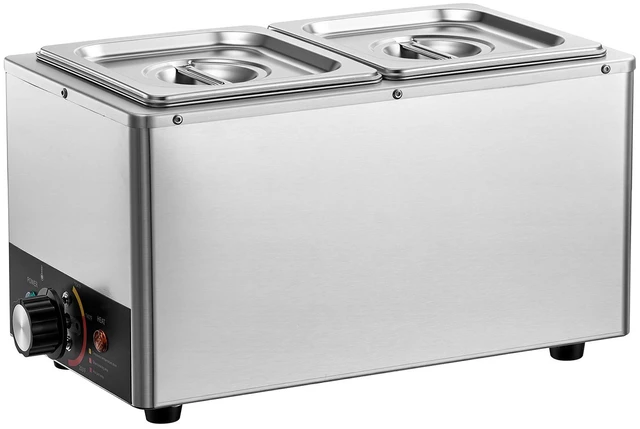 Main image of VEVOR Chocolate Melting Machine, 3 Cook Modes, 2 Tanks 9 Lbs Choc Melter, 86 - 230, 3 Cook Modes, 800W Power, Water Bath Heat System, 1/6 x 2 Pans, Stainless Steel, Cheese Warmer, Commercial & Home
