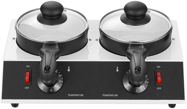 Main image of VEVOR Chocolate Melting Pot - 2 x 1 QT Pots, 86 - 185 Choc Warm Machine, 80W Even Cheese Melter, 2 Knobs Temp Control, 2 Ceramic Coated Pots, Electric Warmer for Mulled Milk Candy, Commercial & Home