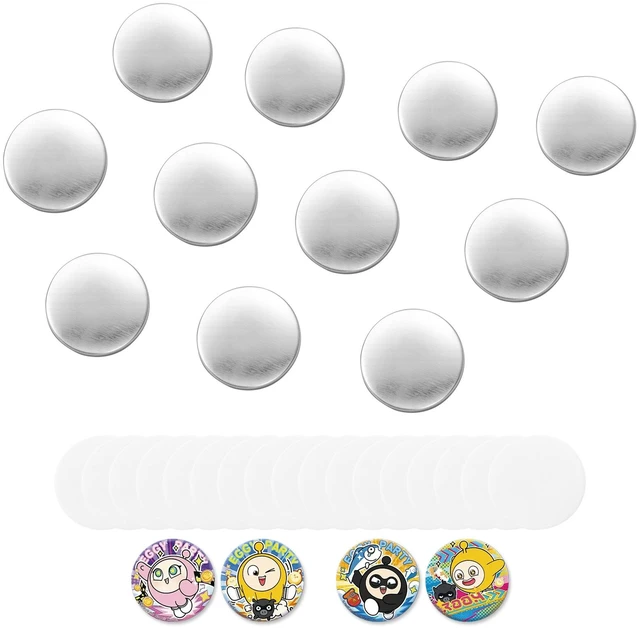 Main image of VEVOR Button Maker Supplies 100 Sets 2.95 in / 75 mm Pin Back Button Parts, with Metal Backs, Metal Shells, Clear Mylar Films, and Blank Circle Papers, for Home DIY, School Events, and Custom Studio