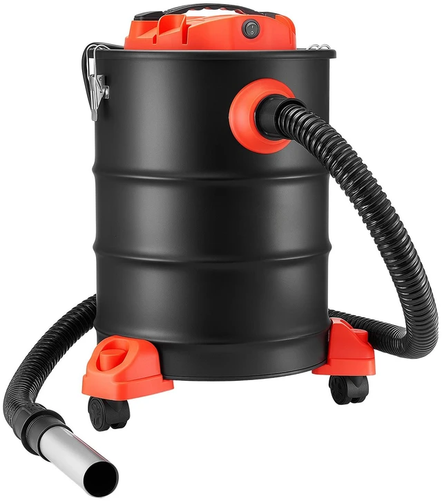 Main image of VEVOR Ash Vacuum 6 Gallon, 1200W Powerful Fireplace Cleaner with Casters, for Fireplaces, Pellet Stoves, Wood Stoves, Fire Pits, Grills, Steel Body, Double Stage Filtration, 5 FT Hose, Black & Orange