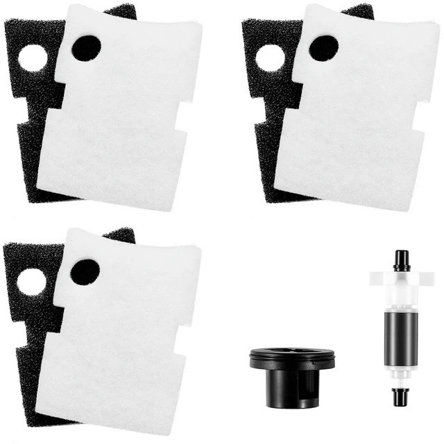 Main image of VEVOR Aquarium Filter Media Pads, 6 PCS with Impeller for AQ700 & AQ1000, Canister Floss Replacement Media for Fish Tank, Zirconia Impeller Shaft, 3 Black Polyurethane Foam & 3 White Polyester Fiber