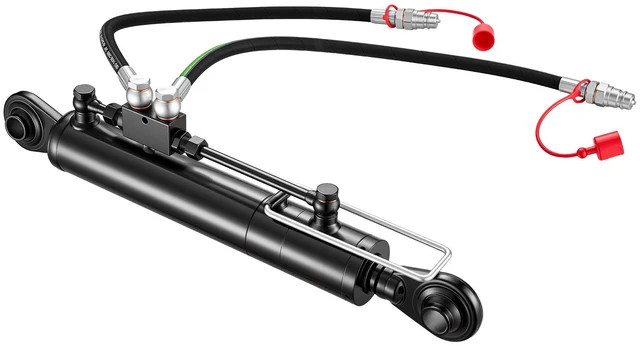 Main image of VEVOR Hydraulic Top Link Cat. 2-2 (11 in Stroke, 22-7/16 in to 33-7/16 in), Max 2900PSI Hydraulic Cylinder with 2 Hoses & G3/8" Check Valves for Tractors