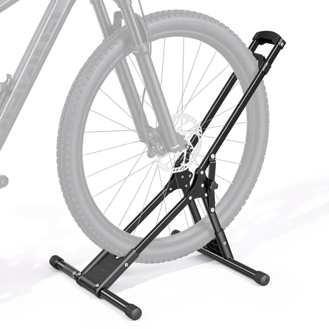 Main image of VEVOR Bike Stand, Foldable Freestanding Bike Storage Rack, Carbon Steel Garage Bicycle Floor Stand, Fits 20-29 in Wheel Diameters, Drill-Free Installation, Ideal for Garage, Apartment, Home, Black