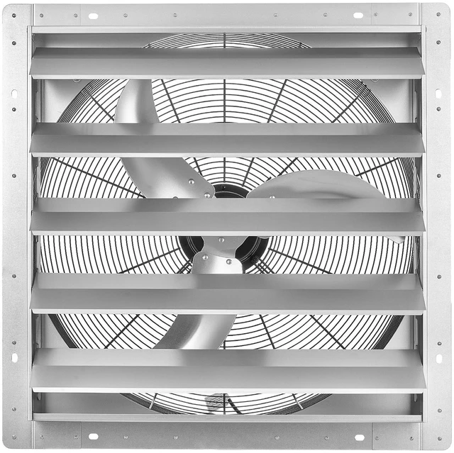 Main image of VEVOR 24 Inch Shutter Exhaust Fan Wall Mounted Automatic Louvers Silver, Sturdy Steel Housing, Low Noise, AC Motor, 7030 CFM Ventilation and Cooling for Attic, Garage, Barn, Greenhouse, Workshop