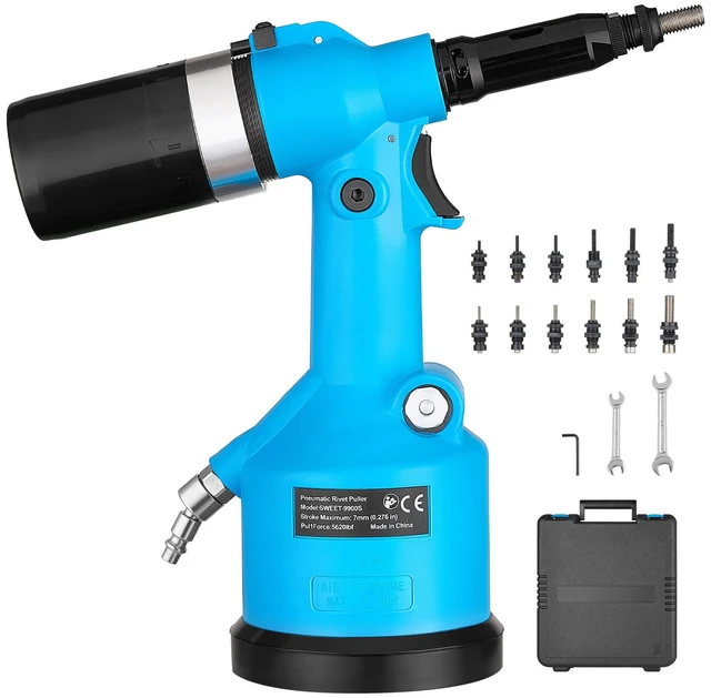 Main image of VEVOR Automatic Pneumatic Rivet Nut Gun Kit with 13PCS SAE & Metric Gun Heads, Industrial-Grade 5620LBS Pulling Force, Air Rivet Nut Tool for Automotive, Construction, Industrial Manufacturing