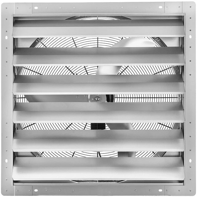 Main image of VEVOR 30 Inch Shutter Exhaust Fan Wall Mounted Automatic Louvers Silver, Sturdy Steel Housing, Low Noise, AC Motor, 8099 CFM Ventilation and Cooling for Attic, Garage, Barn, Greenhouse, Workshop