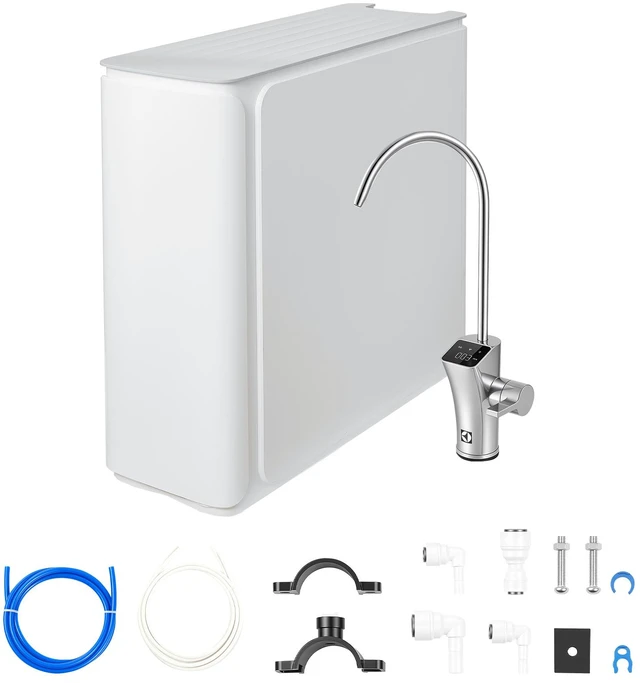 Main image of VEVOR Reverse Osmosis System 1200 GPD 8-Stage Tankless Water Filter Device, Under Sink Water Filtration, 2:1 Pure-to-Drain Ratio, Smart Faucet, Reduces TDS, Chlorine, Bad Taste and Odor, NSF Certified