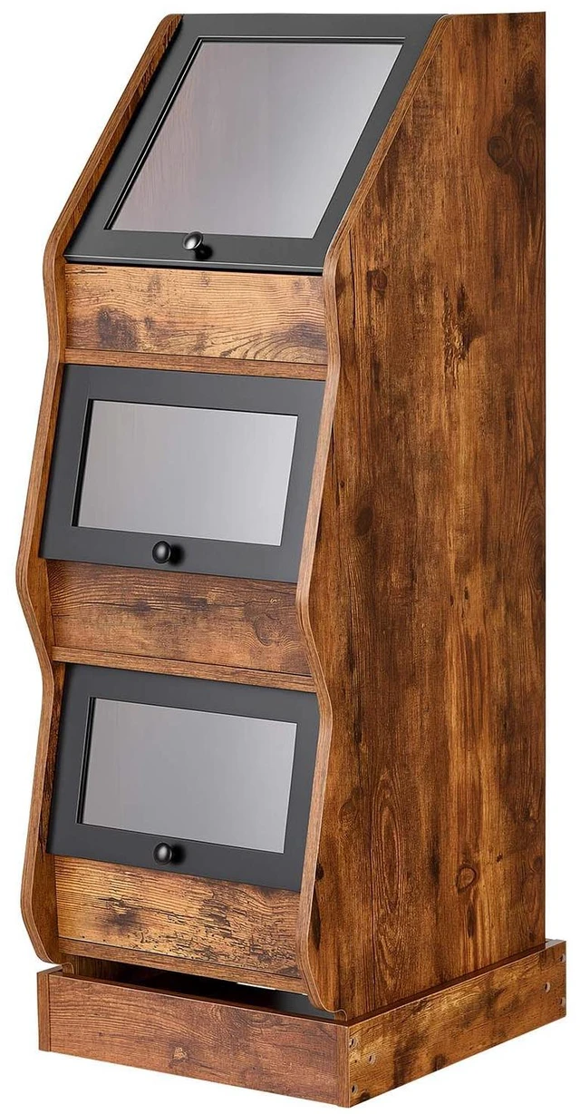 Main image of VEVOR Bread Box for Kitchen Bamboo Wood Storage Container Brown, for Homemade Bread, and Pantry, Triple Layer Farmhouse Breadbox Bin, with Acrylic Door Panel and Air Vents