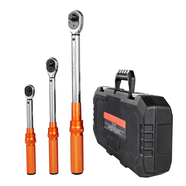 Alt view image 15 of 15 - Click Torque Wrench Set 3 Pcs 1/4 3/8 1/2 Inch Drive Dual-direction 72-Tooth