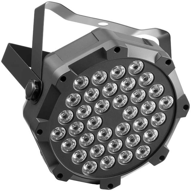 Main image of VEVOR LED Par Lights, 4 Pack 36 LED RGB Stage Lights Uplight Stage Lighting, for DJ, Event, Music Party, Wedding, Bar, Church, Remote & DMX Control, Sound Activated, 6 Lighting Effects, Carry Handle