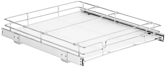 Main image of VEVOR Pull Out Cabinet Organizer 21.14"W x 20.98"D Steel Slide Out Drawers, for Kitchen Bathroom Pantry Home Organization, Chrome-Plated Finish, Heavy Duty Storage Sliding Shelves for Base Cabinets