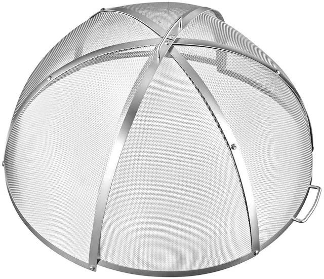Main image of VEVOR Fire Pit Spark Screen, 30 inch Dome, Stainless Steel Mesh Cover Lid, for Outdoor, Patio, Backyard, Camping, Party, with Handles and Poker, High Temperature Tolerant, Help Block Sparks, Silver