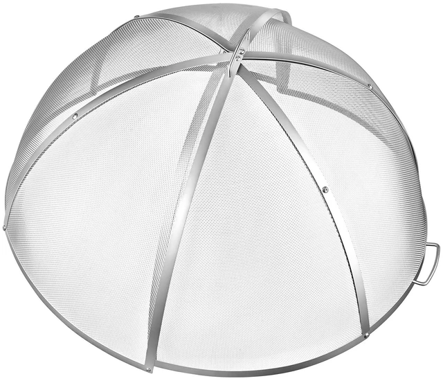 Main image of VEVOR Fire Pit Spark Screen, 36 inch Dome, Stainless Steel Mesh Cover Lid, for Outdoor, Patio, Backyard, Camping, Party, with Handles and Poker, High Temperature Tolerant, Help Block Sparks, Silver