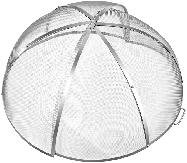 Main image of VEVOR Fire Pit Spark Screen, 40 inch Dome, Stainless Steel Mesh Cover Lid, for Outdoor, Patio, Backyard, Camping, Party, with Handles and Poker, High Temperature Tolerant, Help Block Sparks, Silver