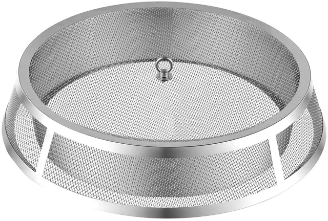 Main image of VEVOR Fire Pit Spark Screen, 19 inch Mesh Cover Lid, SUS304 Stainless Steel, for Outdoor, Patio, Backyard, Camping, Party, with Handles & Poker, High Temperature Tolerant, Help Block Sparks, Silver