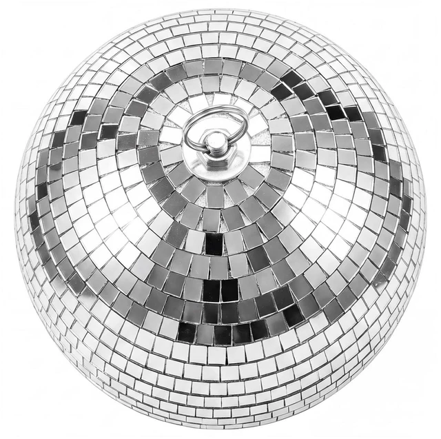 Main image of VEVOR Mirror Disco Ball 12 Inch Silver Reflective Ball with Hanging Ring, for Party Home Decoration Stage Props DJ Dance Club, 2 Mirror Tile Sizes, Reflects Light, Large Wedding Music Birthday Decor