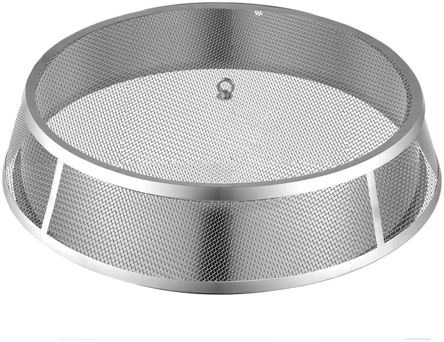 Main image of VEVOR Fire Pit Spark Screen, 26 inch Mesh Cover Lid, SUS304 Stainless Steel, for Outdoor, Patio, Backyard, Camping, Party, with Handles & Poker, High Temperature Tolerant, Help Block Sparks, Silver