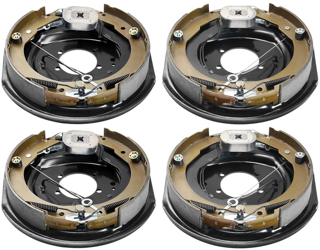 Alt view image 16 of 16 - VEVOR Electric Trailer Brake Assembly, 12" x 2", 2 Pairs Self-Adjusting Electric Brakes Kit for 7000 lbs Axle, 5-Hole Mounting, Backing Plates for Braking System Part Replacement (2 Right + 2 Left)