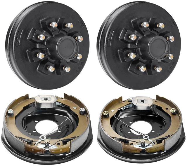Alt view image 11 of 11 - VEVOR Trailer Hub Drum Kits 8 on 6.5" B.C. with 12" x 2" Electric Brakes, Self-Adjusting Trailer Brake Assembly for 7000 lbs Axle, 5-Hole Mounting, Backing Plates for Brake System Part Replacement