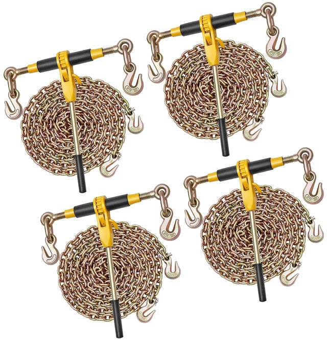 Alt view image 2 of 2 - VEVOR Ratchet Chain Binder 5/16 in x 14 ft G80 Chains Load Binder for Towing