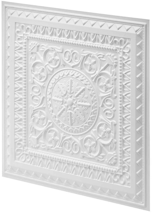 Main image of VEVOR 24 x 24 in PVC Ceiling Tiles 12-Pack White 3D Geometric Panels, Smooth PVC Sheet for Drop Grid, Impact-Resistant, Paintable Surface, Easy Cut, Modern Decorative Style for Home, Office