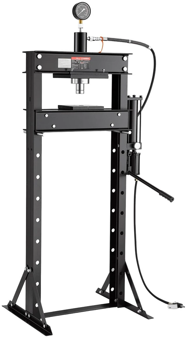 Main image of VEVOR 20-Ton Hydraulic Shop Press, H-Frame Manual/Pneumatic Shop Press with Gauge, Heavy-Duty Garage Floor Adjustable Hydraulic Press for Bending, Straightening, Pressing U-Joints & Bearings