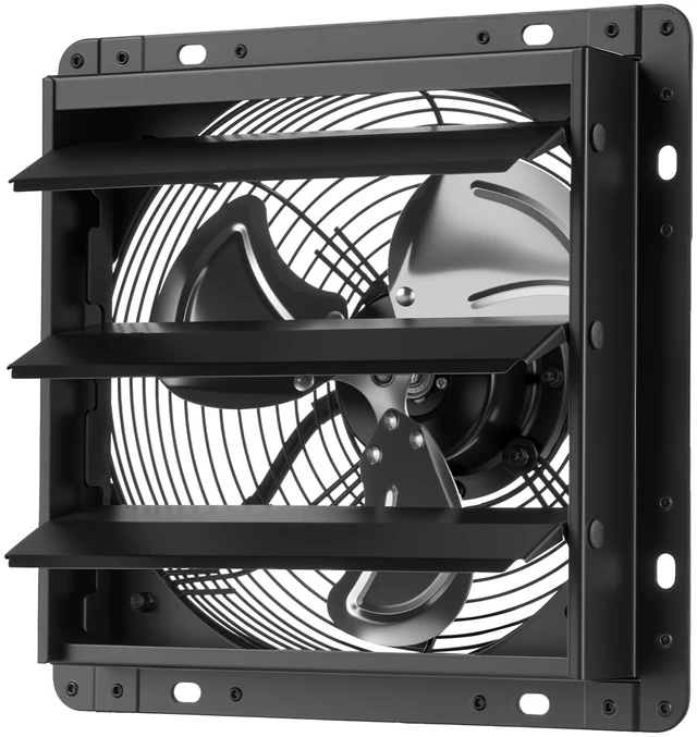 Main image of VEVOR 10 Inch Shutter Exhaust Fan Wall Mounted Automatic Louvers EC Motor, Steel Housing, Temperature & Humidity Controller, Ventilation & Cooling for Attic, Garage, Barn, Greenhouse, Workshop, Black