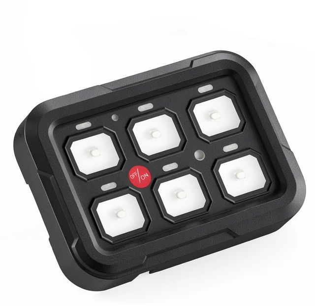 Main image of VEVOR 6 Gang Switch Panel RGB Circuit Control Box Backlight Auto-Dimmable, for 12-24V Car Truck Boat ATV UTV SUV, Toggle Momentary Strobe 3 Mode, 1440W 60A, Multifunctional Relay System, Waterproof