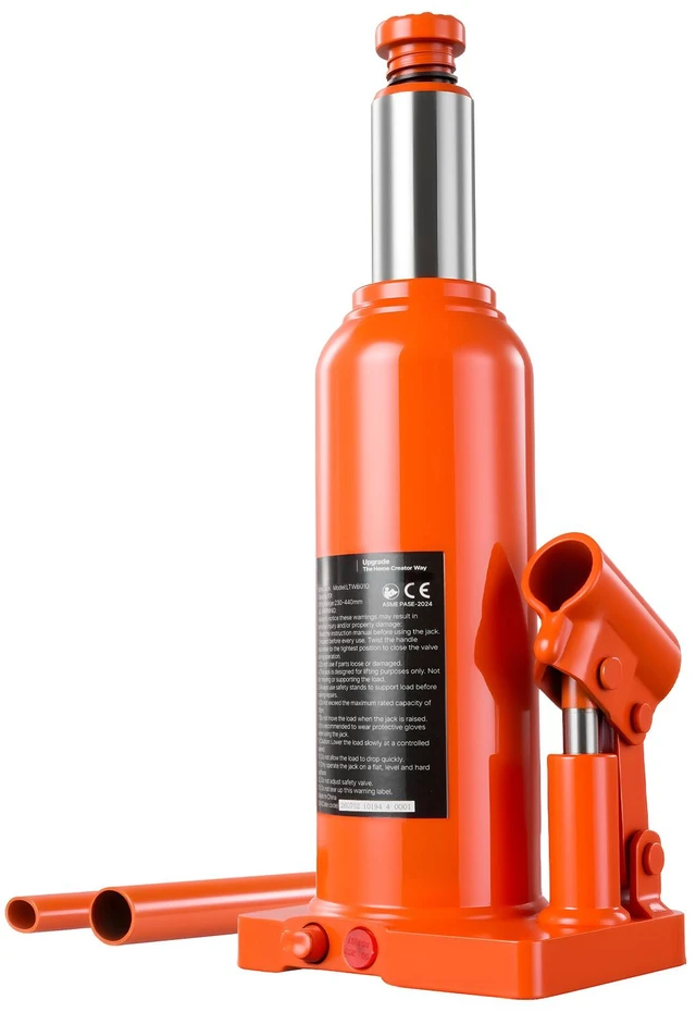 Main image of VEVOR Hydraulic Bottle Jack 10 Ton (22046.2 lbs) 9.06"-17.32" Lifting Range, for Heavy-Duty Pickup Truck, Truck, Large SUV, Auto Repair and House Lift, Multi-Directional Welded Jack with Long Handle