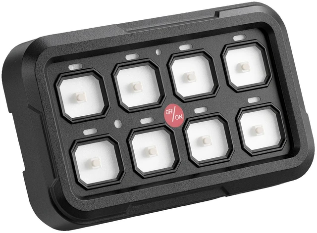 Main image of VEVOR 8 Gang Switch Panel RGB Circuit Control Box Backlight Auto-Dimmable, for 12-24V Car Truck Boat ATV UTV SUV, Toggle Momentary Strobe 3 Mode, 1440W 60A, Multifunctional Relay System, Waterproof