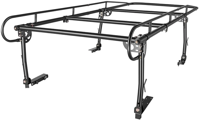 Main image of VEVOR Truck Ladder Rack 1500LBS Capacity Universal Over-Cab Trucks Bed Rack, 51.2"-75" Adjustable for Kayak Surfboard Lumber, Non-Drilling Installation, Heavy Duty Steel Support for Long Heavy Cargo