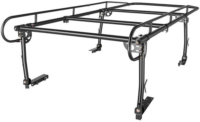 Main image of VEVOR Truck Ladder Rack 800LBS Capacity Universal Over-Cab Trucks Bed Rack, 43.3"-63" Width Adjustable for Kayak Surfboard Lumber, Non-Drilling/Drilling Installation, Fits Short-Bed & Long-Bed Trucks