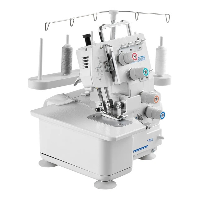 Alt view image 9 of 9 - Serger Overlock Sewing Machine, 1250 Stitches Per Minute, 3 and 4 Thread Capability, with LED Light and Strong Suction Feet, Heavy-Duty Metal Frame Sewing Machine for Various Fabrics, White