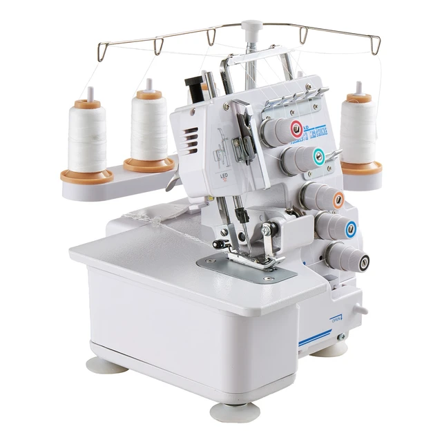 Alt view image 9 of 9 - Serger Overlock Sewing Machine, 1250 Stitches Per Minute, 2-3-5 Thread Capability, with LED Light and Strong Suction Feet, Heavy-Duty Metal Frame Sewing Machine for Various Fabrics, White
