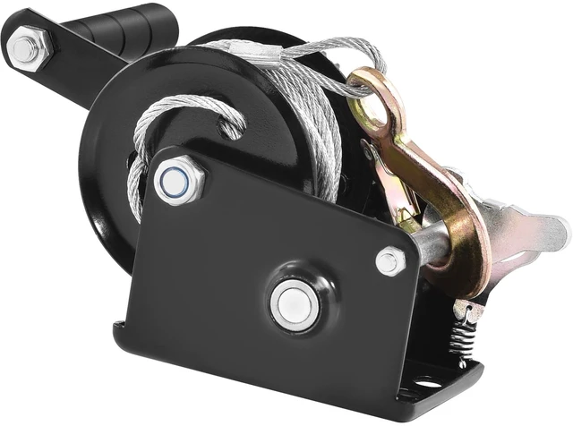 Alt view image 15 of 15 - VEVOR Hand Winch, 800 lbs Pulling Capacity, Boat Trailer Winch Heavy Duty Rope Crank with 33 ft Steel Wire Cable and Two-Way Ratchet, Manual Operated Hand Crank Winch for Trailer, Boat or ATV Towing
