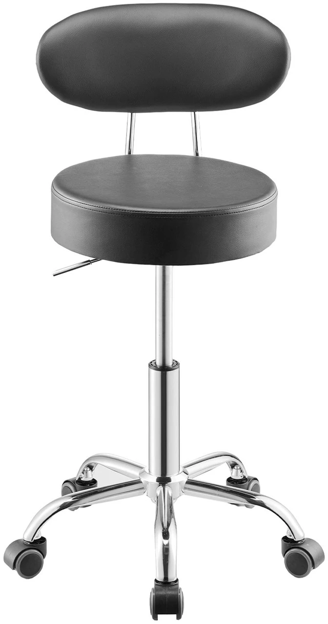 Alt view image 10 of 10 - VEVOR Shop Stool Adjustable Garage Seat 300 lbs Load with Backrest & Wheels