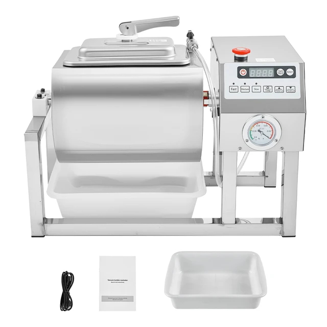 Alt view image 10 of 10 - Commercial Meat Tumbler Marinator, 20L Vacuum Tumbler Marinating Machine with Bidirectional Rotation and 3-Speed, Stainless Steel Vacuum Curing Machine for Chicken Steak Pork, Restaurant