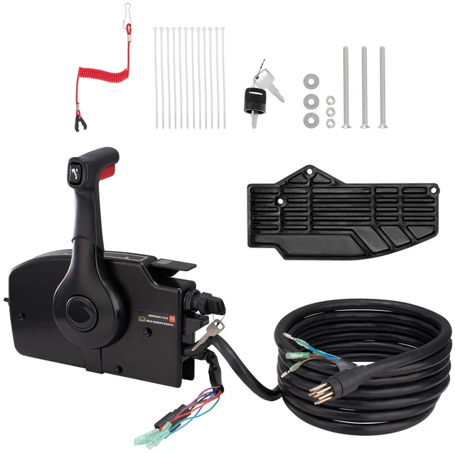 Alt view image 9 of 9 - VEVOR Boat Throttle Control, 881170A15 Side-Mounted Outboard Remote Control Box for Mercury PT 2-Stroke, Marine Throttle Control Box with Power Trim Switch, 16.3 ft Harness 8+4 Pin, and Lanyard