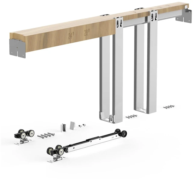 Main image of VEVOR Pocket Door Frame Kit 30" x 84" Pocket Door Kit with Steel Studs, For Home Doors, Two-Way Soft Close Mechanism, Smooth & Quiet Sliding, Space-Saving Hidden Installation, Adjustable Width
