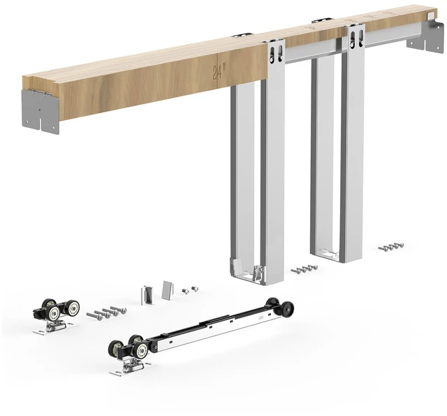 Main image of VEVOR Pocket Door Frame Kit 28" x 80" Pocket Door Kit with Steel Studs, For Home Doors, Two-Way Soft Close Mechanism, Smooth & Quiet Sliding, Space-Saving Hidden Installation, Adjustable Width