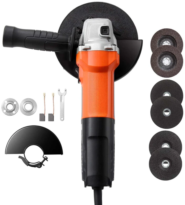 Main image of VEVOR Angle Grinder, 6" Electric Grinder Power Tool, 1400W13Amps 10000RPM Corded Angle Grinders with 2 Cutting Wheels, 2 Grinding Wheels & 2 Flap Discs for Metal Grinding, Cutting, Rust Removal