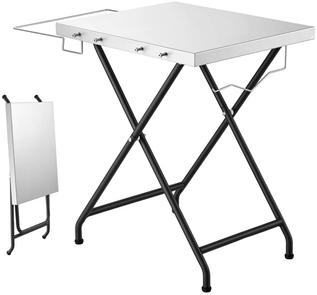 Main image of VEVOR Folding Grill Table 24x20in Camping Prep Tables Carbon Steel Tabletop, Lightweight & Compact for Picnic BBQ Tailgating, 70 lbs Capacity, Outdoor Pizza Oven Stand with Garage Rack, Tissue Holder