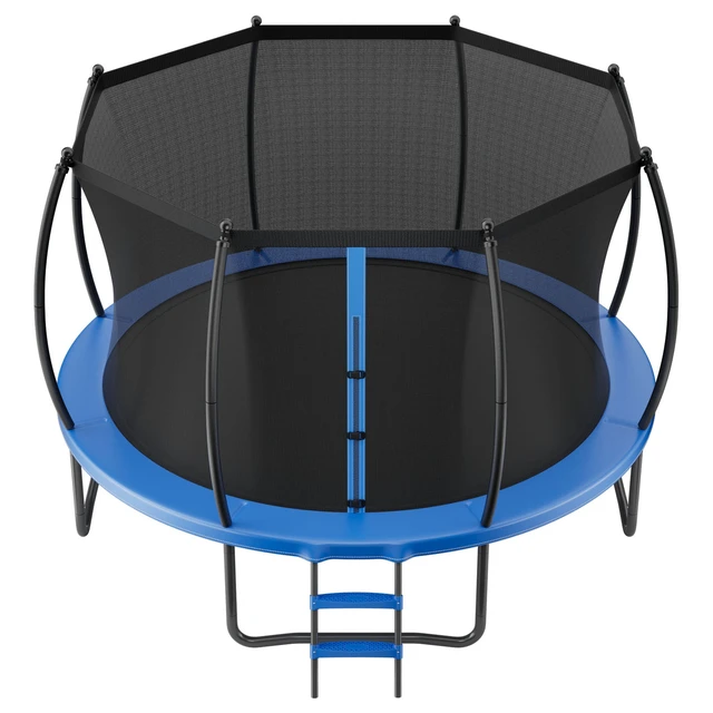 Alt view image 15 of 15 - Outdoor Trampoline, 12FT Recreational Trampoline, ASTM Approved Trampolines with Enclosure Net & Thickened Pad, Max 400 lbs Weight Capacity, Anti-Rust Backyard Trampolines for Kids & Adults