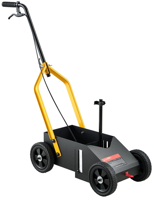 Main image of VEVOR Striping Line Marking Machine 9-Can Capacity Black with 4 Wheels, Parking Lot Striping Machine, 2 to 4 in Adjustable Line Width, Heavy Duty, Fast and Accurate Marking, with Adapter Nozzle