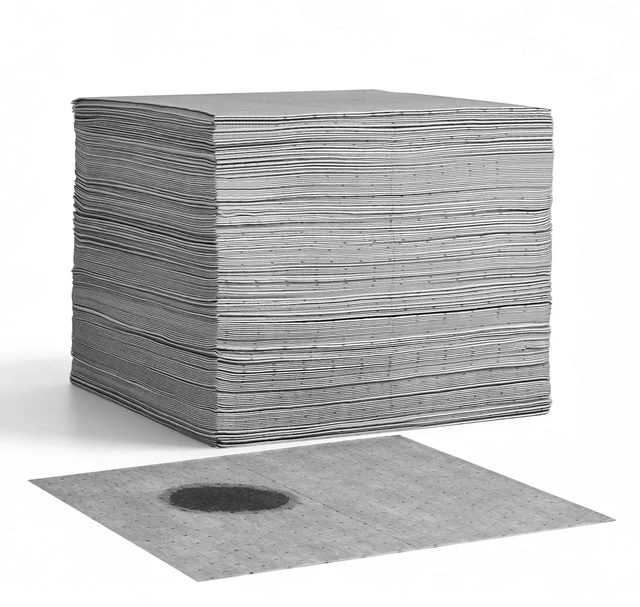 Main image of VEVOR Oil & Water Absorbent Pads, 16" x 18" 200-Pack, Medium-Duty Spill Absorbing Pads, Universal for Gasoline, Engine, Oil, Water, Coolant, Durable PP Spill Control Mats for Garage Workshop Factory