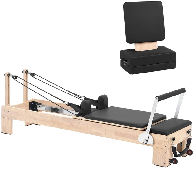 Main image of VEVOR Pilates Reformer 94" Pilates Machine 400 lbs Capacity Rubberwood, for Home Use and Gym Workout, with Jump Board, Springs, Sitting Box, and Adjustable Headerest, for Advanced Beginners Users